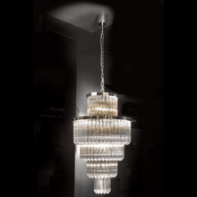 Load image into Gallery viewer, Sukey PD2727/12A | 12 Light Clear Glass Tiered Chandelier Ceiling Fitting Bronze Black