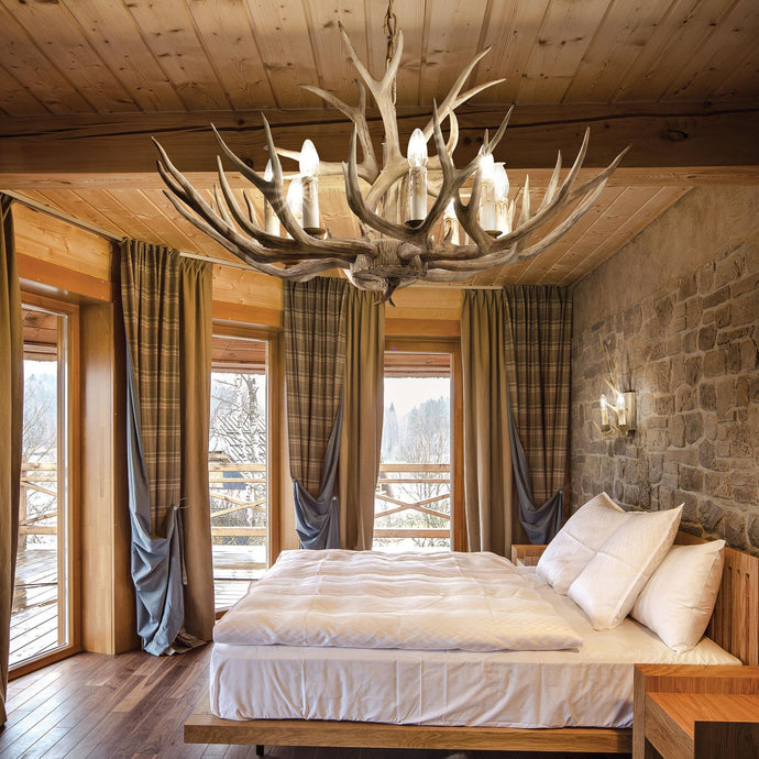 CHALET-SP8 | Antler Chandeliers Farmhouse Style Ceiling Fitting For Living/Bed Room 8 Lights