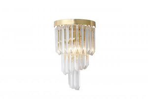 Royal Range MW+MB20205-2A | Clear Glass Flush Wall Light Sconce, Chrome & Brass Design, 2 Lights