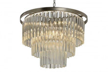 Load image into Gallery viewer, Avivo Viva PD1708-6B | Indoor Flush Tiered Crystal Chandelier,  Chrome &amp; Brass Design Ceiling Fitting, 6 Lights