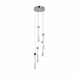 Cascade Plus PD20202 | Indoor Chrome & Clear Glass Multiple pendant Ceiling Light Fitting, 1,3, 5, 10, & 30 Lights