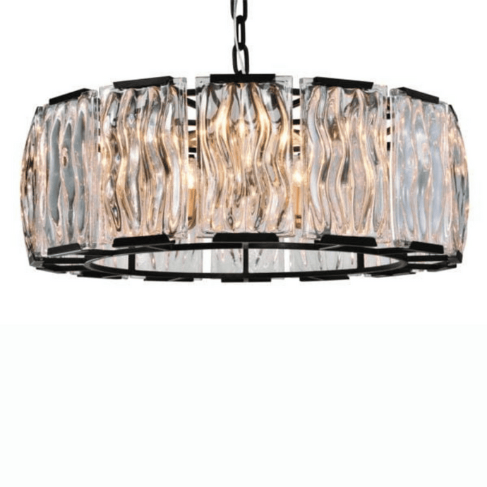 Avivo Chelsea PD1603-7A | 7 Light Bar Pendant Chrome & Matt Black Clear Glass Ceiling Fitting