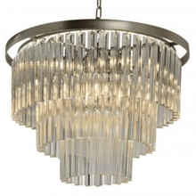 Load image into Gallery viewer, Avivo Viva PD1708-6B | Indoor Flush Tiered Crystal Chandelier,  Chrome &amp; Brass Design Ceiling Fitting, 6 Lights