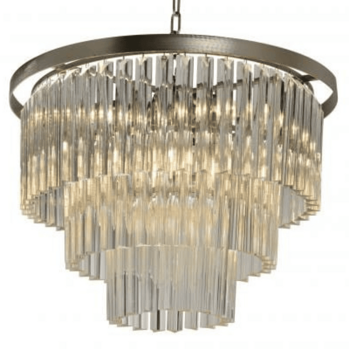 Avivo Viva PD1708-6B | Indoor Flush Tiered Crystal Chandelier,  Chrome & Brass Design Ceiling Fitting, 6 Lights