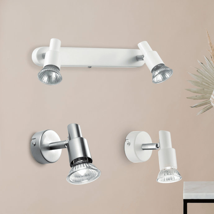 SLEM AP | Indoor Spot Wall Lights, White, Chrome, Nickel, Brass Design 1 & 2 Lights