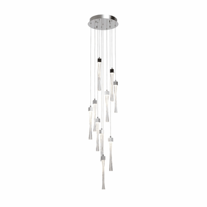 Cascade Plus PD20202 | Indoor Chrome & Clear Glass Multiple pendant Ceiling Light Fitting, 1,3, 5, 10, & 30 Lights