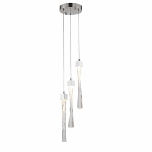 Cascade Plus PD20202 | Indoor Chrome & Clear Glass Multiple pendant Ceiling Light Fitting, 1,3, 5, 10, & 30 Lights