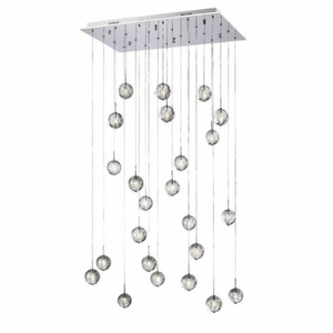 PD1302-B BUBBLES | Chrome & Golden Indoor Flush & Hanging Ceiling Light Fitting, Round & Rectangular Styles, 3, 5, 9, 24, 26, & 36 Lights