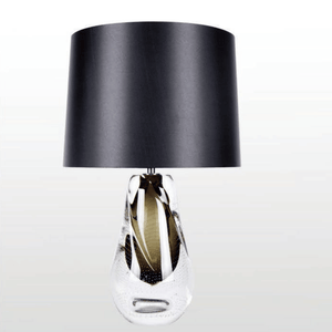 TL80080-1D | Clear & Polished Chrome Base Table Lamp with Classic Drum Black Shade, 1 Light