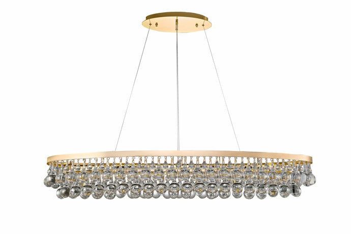 Empire Range PD20210-6A | Clear Glass Droplet Chandelier Brass Ceiling Fitting, 6 Lights