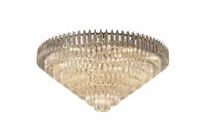 Avivo Royal Range FX20205 | Flush Mount Clear Tiered Chandelier Ceiling Lights Brass & Chrome Design, 3 to 15 Lights