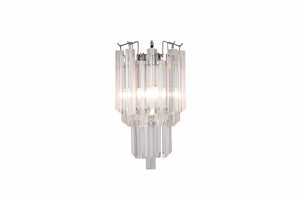 Royal Range MW+MB20205-2A | Clear Glass Flush Wall Light Sconce, Chrome & Brass Design, 2 Lights