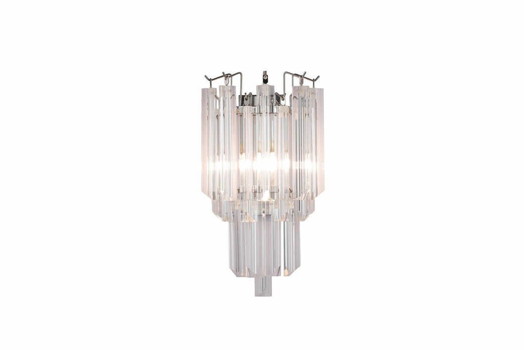 Royal Range MW+MB20205-2A | Clear Glass Flush Wall Light Sconce, Chrome & Brass Design, 2 Lights