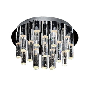 FX1609 Cascade |  Flush Square & Round Design Polished Chrome Ceiling Light Fitting, 16, 31, & 36 Lights