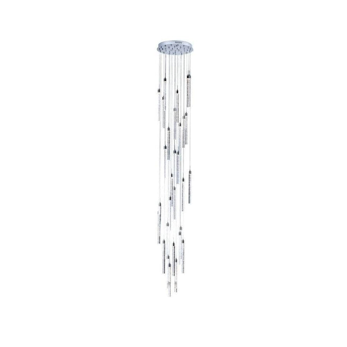 PD1609-A Cascade | Flush Polished Chrome Multiple Pendant Ceiling Light Fitting, 1, 5, 20, & 30 Lights