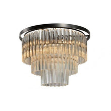 Load image into Gallery viewer, Avivo Viva PD1708-6B | Indoor Flush Tiered Crystal Chandelier,  Chrome &amp; Brass Design Ceiling Fitting, 6 Lights