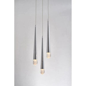 Avivo Droplet PD2309-3A | 3 Light LED Pendant Brass & Chrome Ceiling Fitting