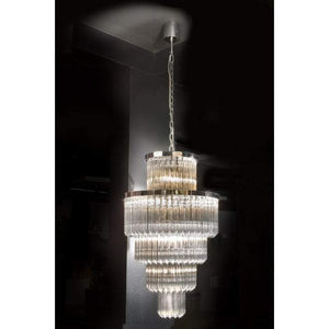 Sukey PD2727/12A | 12 Light Clear Glass Tiered Chandelier Ceiling Fitting Bronze Black