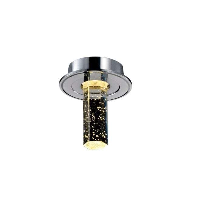 RX1609-1A Cascade  | Flush Polished Chrome LED Crystal Down Light Ceiling Light Fitting, 1 Light