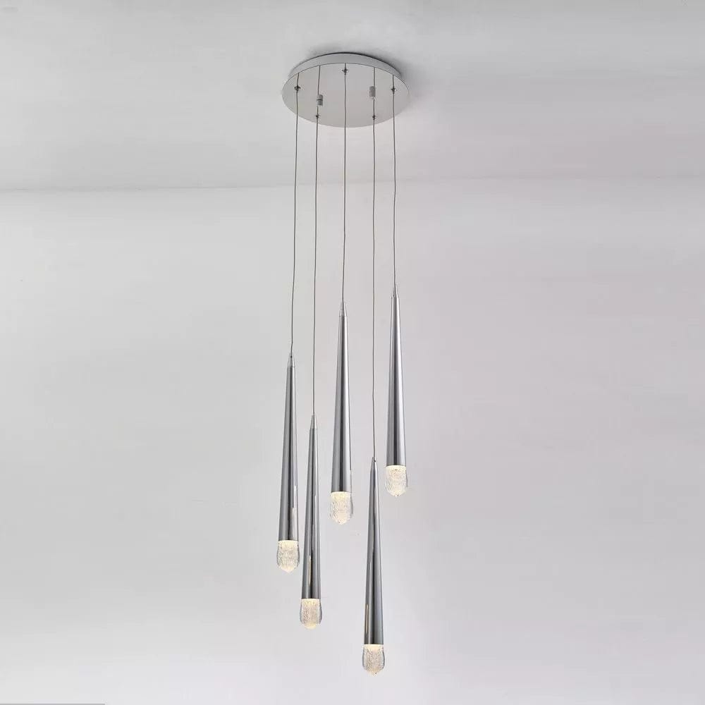 Avivo Droplet PD2309-5A | 5 Light LED Pendant Brass & Chrome Ceiling Fitting