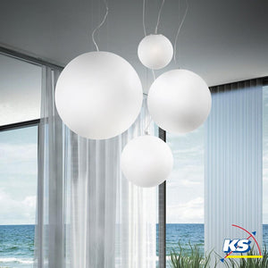 MAPA SP5 | Indoor Fade Chrome & White Multiple Globe pendant Chandelier Ceiling Light, 5 Lights