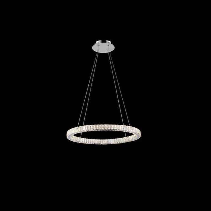 Avivo Halo PD1305-1A | Ring LED Crystal Light Pendant Chrome Clear Ceiling Fitting