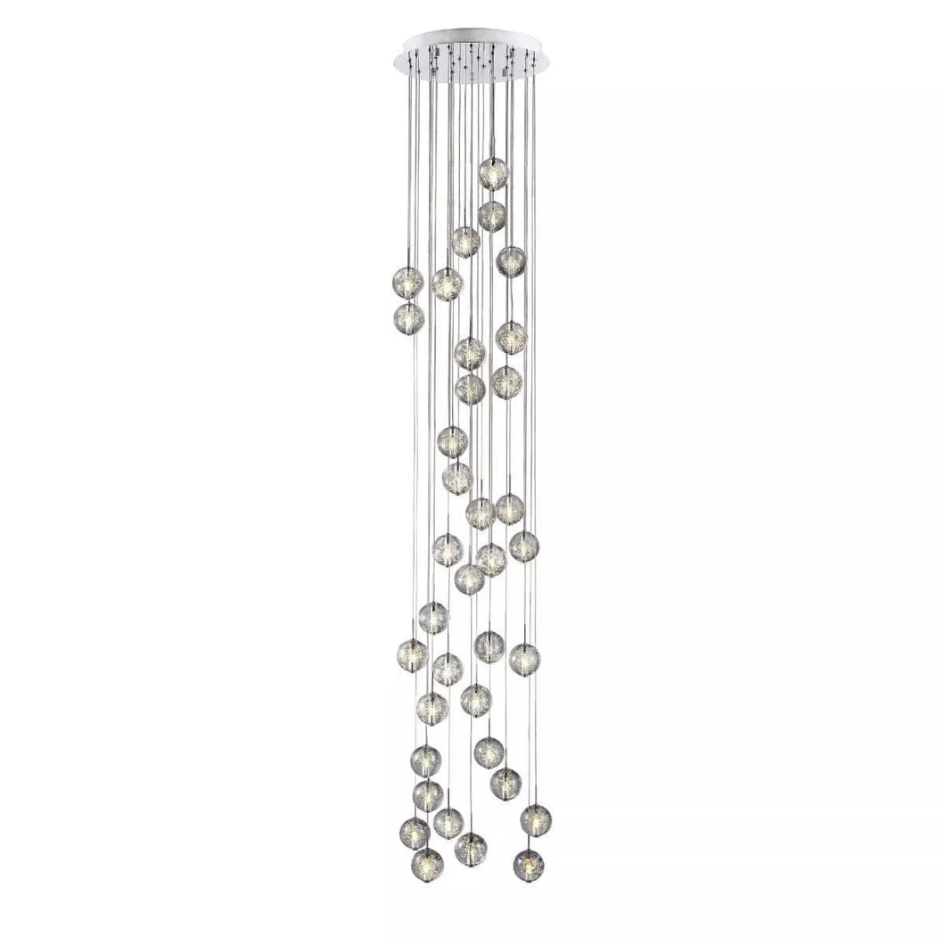 PD1302-B BUBBLES | Chrome & Golden Indoor Flush & Hanging Ceiling Light Fitting, Round & Rectangular Styles, 3, 5, 9, 24, 26, & 36 Lights